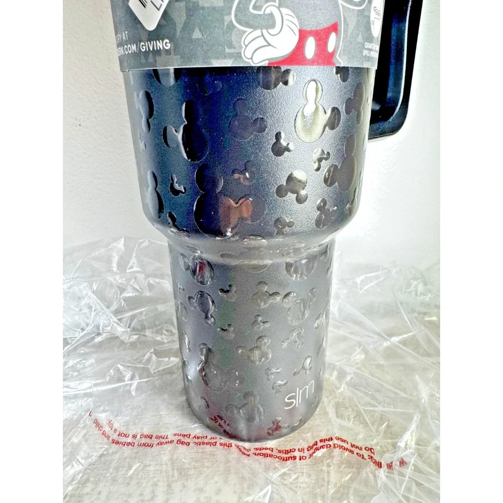 SEE PICS- Mickey Mouse Design Trek Tumbler 40 oz Simple Modern With Handle & Lid - Picture 3 of 7